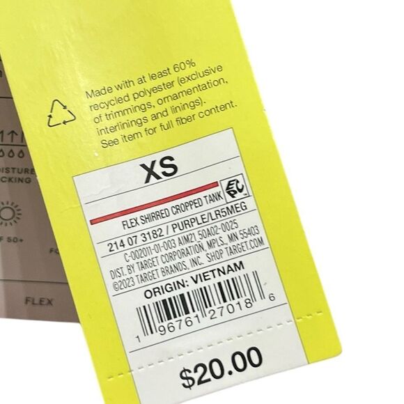 All In Motion Orchid Purple Ruched Crop Top, Size XS, NWT - Picture 7 of 8